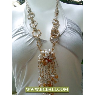 White and Gold Fashion Necklaces Rings Beading mix Stones